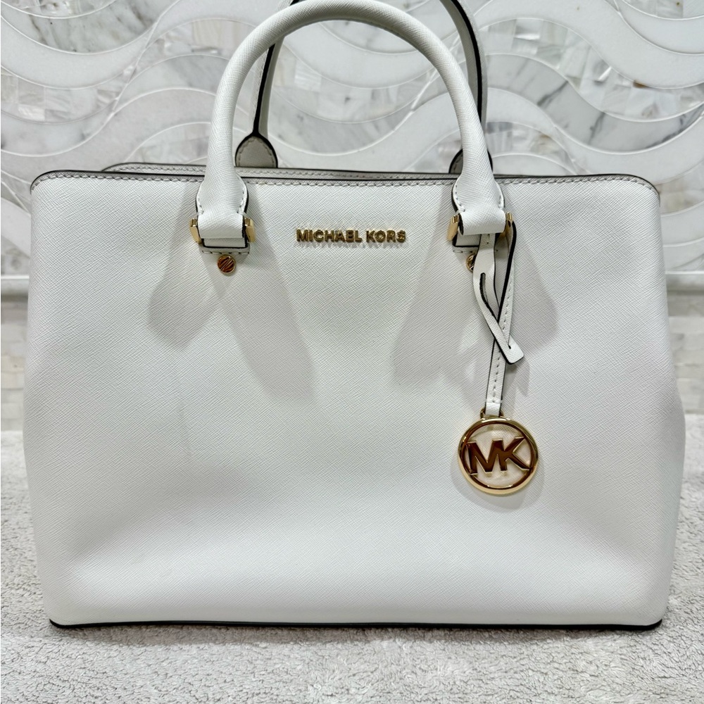 EUC Michael Kors White Satchel Bag
